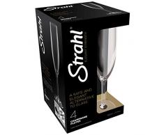 STRAHL Flute de Champagne en Polycarbonate incassable â Projecteur, 166 ML (Lot de 4)