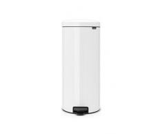 Brabantia -114748 - Poubelle à Pédale NewIcon avec Seau Intérieur en Métal 30 L - Blanc