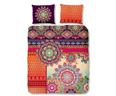 HIP Sherhia 100% Coton/Housse de Couette en Satin, Multicolore, 140Â x 220Â cm