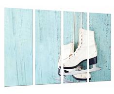 Tableau Moderne Photographique, Impression sur bois, Patinage artistique compÃ©tition, patin Ã glace blanc, 131 x 62 cm, ref. 27076