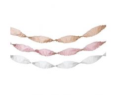 Talking Tables Decadent Decorations Guirlandes de 4Â m en Papier CrÃ©pon pour DÃ©coration IntÃ©rieure ou FÃªte dAnniversaire, Couleur Poudre/DorÃ©/Rose