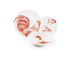 Excelsa Flore et Faune Set de table : 3 assiettes, cÃ©ramique