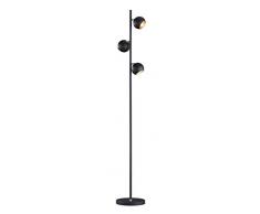 Trio Leuchten 404600332 Lampe sur pied, MÃ©tal, Schwarz Matt/Goldfarbig