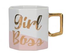 Creative Tops Girl Boss octogonale Mug en céramique, Multicolore, 12.5 x 8.5 x 9.3 cm