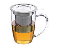 Forlife â Tasse à thé Newleaf en verre avec infuseur, blanc - FNG-WHT