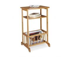 Relaxdays Porte-revues en bambou table dappoint table console porte-magazine bois 2 surfaces HxlxP: 71,5 x 44,5 x 37 cm, nature
