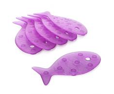 TATAY Poisson Stickers de Bain antidÃ©rapant Tube, Aubergine, PVC, Aubergine, 7.5 x 0.7 x 14 cm