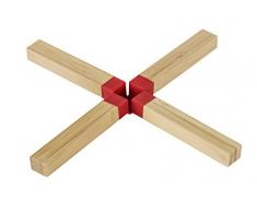Wenko 54500100 Dessous de Plat Croix Bambou Marron/Rouge