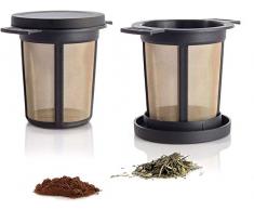 Finum BREWING BASKET (M) â Filtre réutilisable pour thé & café, infuseur à thé permanent, filtre pour tasses et mugs, passoir à épices, passoir à herbes, sans BPA, tamis en inox, neutre en goût â noir