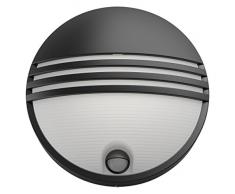 Philips luminaire extÃ©rieur LED applique murale noire avec dÃ©tection Yarrow lumiÃ¨re blanc chaud
