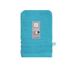 douceur dintérieur 2 gants de toilette 15x21 cm eponge vitamine turquoise