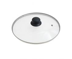 ORYX 5023425 – Couvercle en Verre pour poêle, 26 cm, Bord en Acier Inoxydable, Transparent