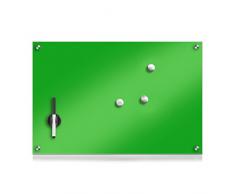 Zeller 11651Â Tableau mÃ©mo en Verre Aspect Bois, Verre, Vert, 60 x 40 x 3 cm