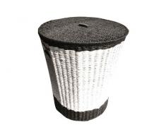 Opportunity 30SH13435175 Panier Ã Linge avec Lien RayÃ© Papier Noir/Blanc 46 cm