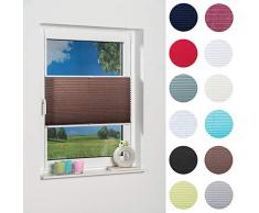 Khome - Store plissé à Fixer, Polyester, Moka, 95 x 130 cm