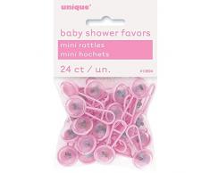 Unique Industries Mini hochets en Plastique Rose pour Fille - pour fÃªte prÃ©natale