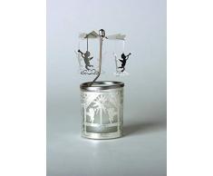 Kerzenfarm 84347 Photophore en Verre avec Motif en Forme de cÅur ArgentÃ© 16 x 6 x 6 cm