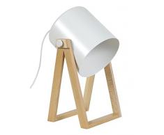 Tosel 90237 Lampe Spot 1 Lumière, Bois, E27, 40 W, Blanc, 16 x 30 cm