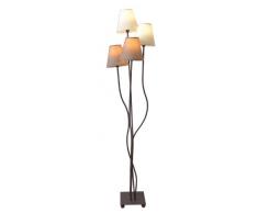 Naeve Leuchten 2040911 Lampadaire en textile et métal 4 ampoules E14 max. 40 W 220-240 V 50 Hz non incluses Beige 138 x 34 x 34 cm