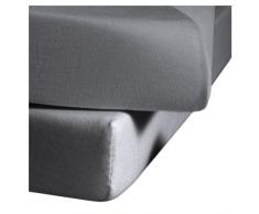 Fleuresse 1115 Fb. 9039 Drap housse pour matelas en jersey Jenny, Anthracite 120 x 200 cm