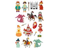 Maildor CY003O - Un sachet de gommettes 3D Cooky 1 planche 7,5x12cm, Chevaliers (18 stickers)