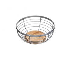 Kitchen Craft Bol Ã Fruits Industriel en mÃ©tal/Bois Gris 28 x 12 cm, Acier, Gris, 28 x 28 x 12 cm