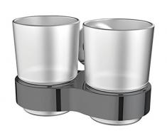 Bisk Ventura Gobelet Double, Chrome et Zinc/Gris