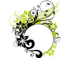 INDIGOS 4051719736151 Sticker Mural Motif Cercles Tribaux et Fleurs rÃ©tro 80 x 72 cm