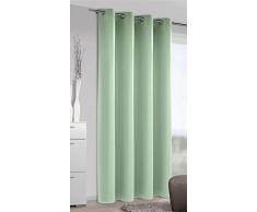HomeMaison Rideau Occultant Uni, Polyester, Menthe, 245x140 cm