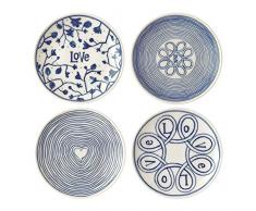 Royal Doulton - Assiettes avec Inscription en Anglais « Love » - Bleu - 16 cm - Lot de 4, Porcelaine, Bleu, 16 cm