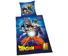 Herding DRAGONBALL SUPER Parure de Lit Réversible, Housse de Couette 135 x 200 cm, Taie dOreiller 80 x 80 cm, Coton/Renforcé