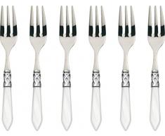 Bugatti ALC1M-N4217 Aladdin MÃ©nagÃ¨re de 6 PiÃ¨ces Fourchette Ã GÃ¢teau Acier/ABS Blanc 21 x 18 x 3 cm