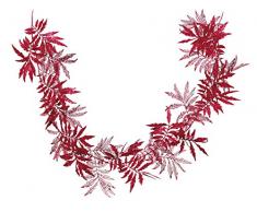 Festive Productions Guirlande de Feuille à Paillettes, 180 cm, Plastique, Red, 180 x 18 x 18 cm
