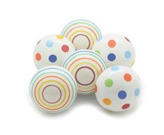 Pushka Home Lot de 6 Boutons de Porte en céramique Peints à la Main pour Commode, tiroirs, Portes darmoire, Commode, Armoire avec Finition argentée