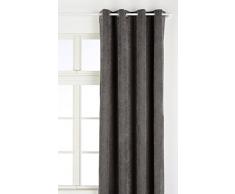 Linder 0531 /90/375FR Rideau Ã Oeillets Aspect Velours Couleur Unie Gris Souris 145 x 260 cm