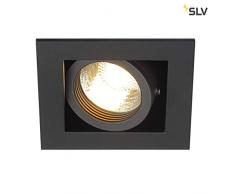 SLV Spot Set Encastrable KADUX 1 Lampe | CarrÃ© Noir|Orientable Inclinable | Clip Ressort