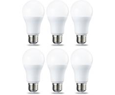 AmazonBasics Ampoule LED E27 A60 avec culot à vis, 10.5W (équivalent ampoule incandescente 75W), blanc chaud, dimmable - Lot de 6