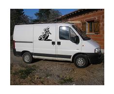 TATOUTEX Stickers Super Motard - Argent, L 110cm x H 110cm