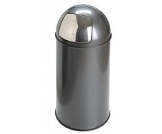 Poubelle Pushbin - 40 litres - Gris - diamètre: 0,34 cm, hauteur 74 cm