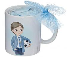 Mopec GD651.1 Tasse de communion avec balle, 7 bonbons dans une boÃ®te cadeau, porcelaine