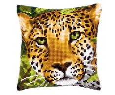 Kit coussin au point de croix Le léopard