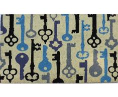 GIFTCOMPANYITALY OGGETTI IDEE DESIGN Gift Company-ClÃ©s ClÃ©s Paillasson en Coco/PVC ColorÃ© 75 X 1,5 X 45 cm