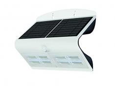 LUCECO LEXS80W40 Projecteur Solaire LED IP44 + DÃ©tecteur de mouvement, MÃ©tal/ABS, 6.8 W, Blanc, 270mm x 220mm