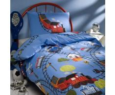 Vamos 59633 Housse de Couette + Taie dOreiller Train Coton 140 x 200 x 50 cm