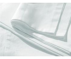 Heckett Lane Drap Housse 100% Satin de Coton mako 160 x 200 + 35 cm Bleu Craie.