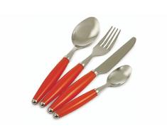 Galileo Casa 2161945Â Set de Couverts, Acier, Orange, 24Â unitÃ©s