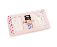 Artemio 13040003 Cadre Empreinte Bébé et Photo, Plâtre, Multicolore, 43,5 x 3 x 24,5 cm