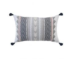 COTON dintÃ©rieur Voyage BERBERE Coussin Pompons, Multicolore, 30 x 50 CM