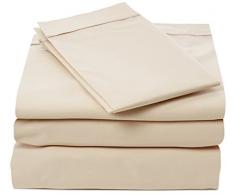 ES-Tela LIsos Biés 50/50 â Parure de draps Para cama de 135/140 cm, 3 piezas Camel