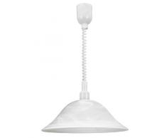 Eglo 3355 Suspension lumineuse Alessandra en plastique et verre dalbâtre, 1 ampoule E27 max.100 W (non incluse) Blanc 110 x ø-40 cm